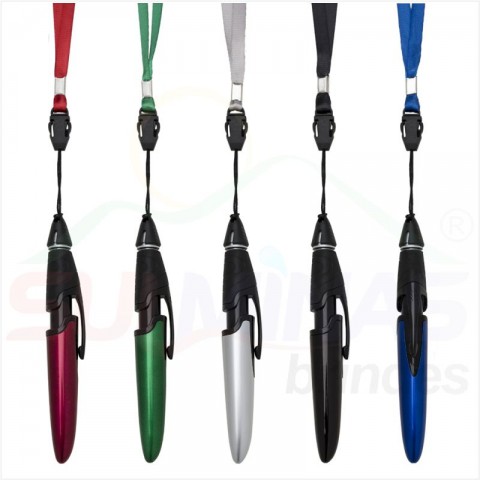 Caneta Plástica Com Cordão ER2047