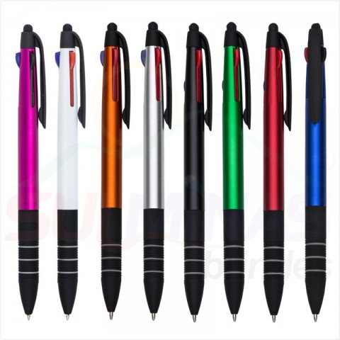 Caneta Plástica 3 Cores Touch 13362 Corpo Colorido