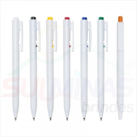 Caneta Plástica Corpo Branco 13720L