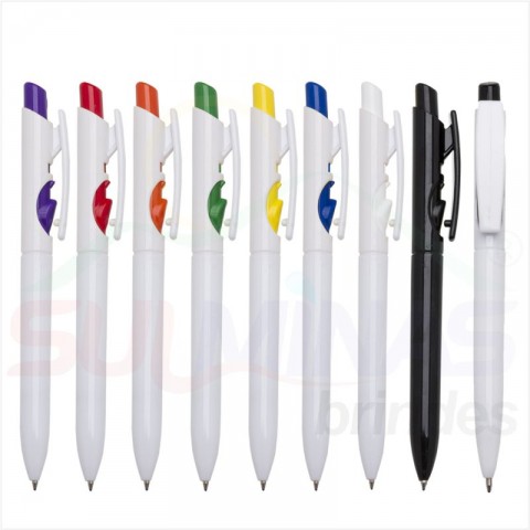 Caneta 1097L Corpo Branco Detalhe Colorido